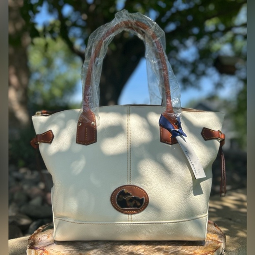 Vintage Dooney & Bourke Fairfield White Camposa Domed Tortoiseshell Satchel NWT - Picture 16 of 16